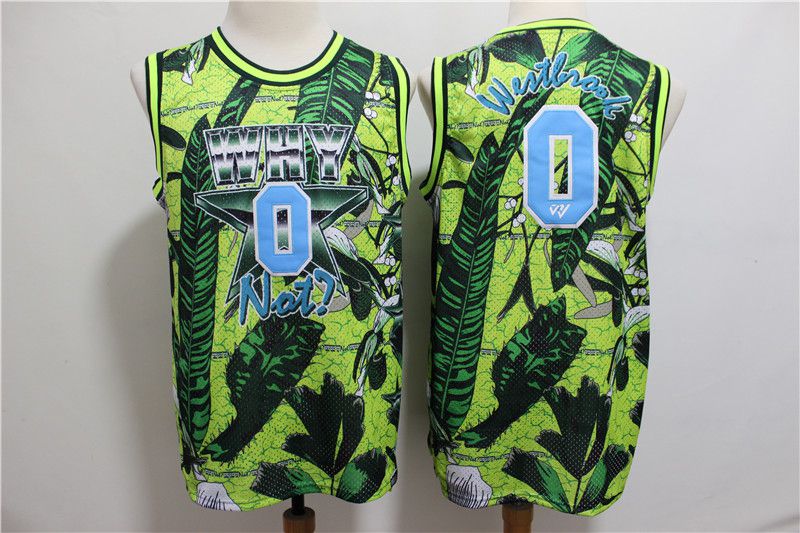 Men Oklahoma City Thunder #0 Westbrook Green Painted Limited Edition NBA Jerseys
